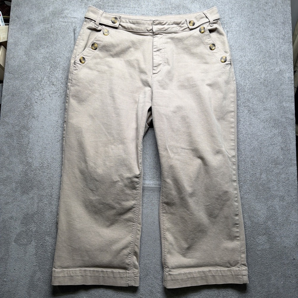 Wide Leg Career Pants Khaki High Rise Office Workwear‎ Size 18